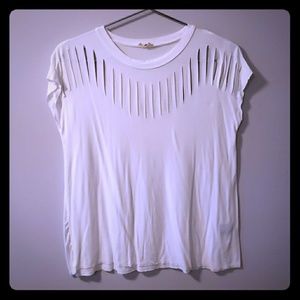 Distressed white t-shirt